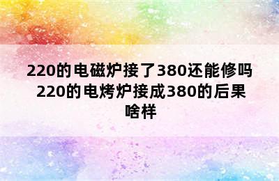 220的电磁炉接了380还能修吗 220的电烤炉接成380的后果啥样